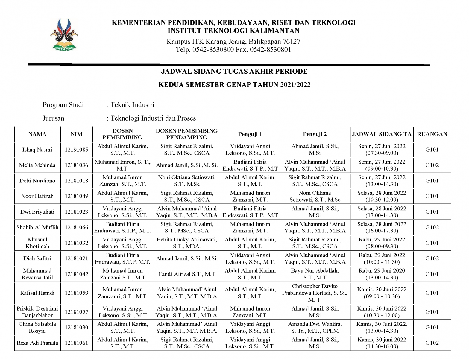 Gambar Pengumuman Jurusan Teknik Industri